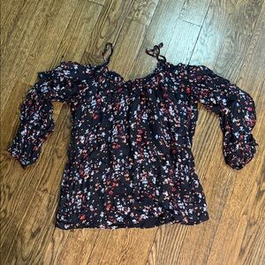 Parker Like New Spaghetti Strap 100% Silk Fully Lined Floral Blouse Size Small